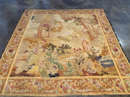 VINTAGE FRENCH TAPESTRY  6'2" x 6'4"